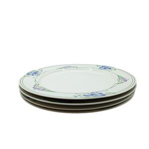Villeroy & Boch Verona Set Of 4 Dinner Plates White w/ Purple Iris Flower 10.25"